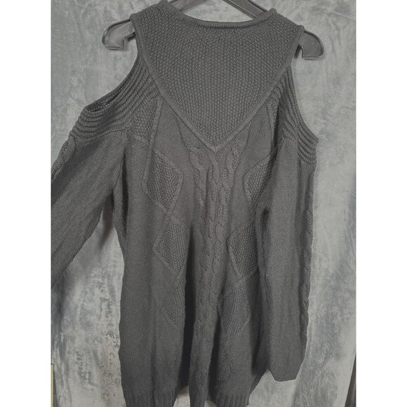 Kate & Mallory Womens Black Cold Shoulder Knit Sweater Size 1X - Picture 13 of 13
